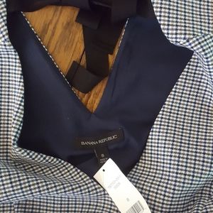 Banana Republic gingum plaid sheath dress.